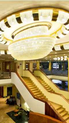 Luxurious Philips ceiling lighting at the Radisson Blu Centrum in Warsaw, Poland 