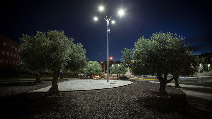 Urban area at Rivas, Spain illuminated with Philips outdoor lighting 