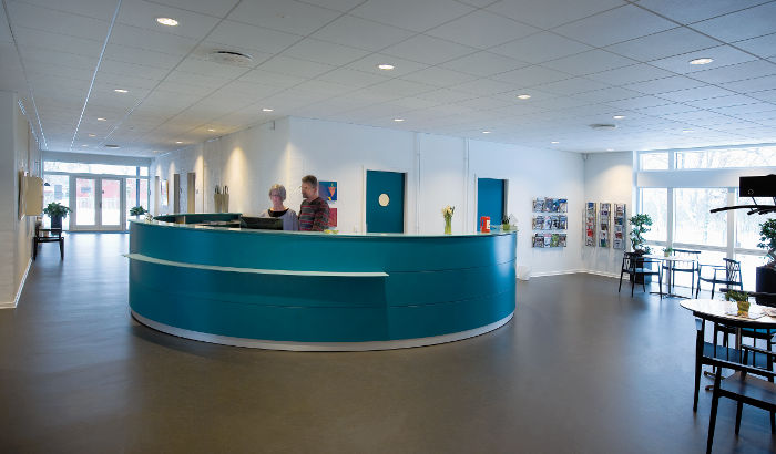 Reception area, Fano Health Center, Denmark