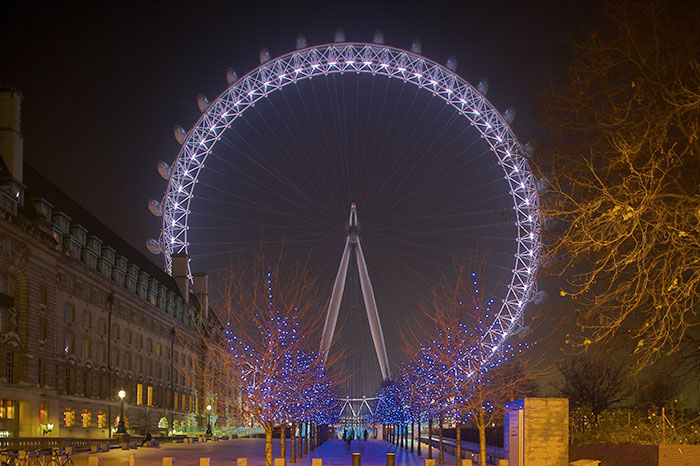 London Eye at London, United Kingdom illuminated by Philips Lighting and Architainment Lighting Ltd
